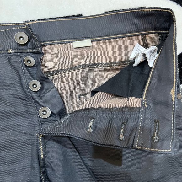 H&M Barcelona Folded Bottom Black Waxed Denim Shorts - Slim Fit - Picture 5 of 9